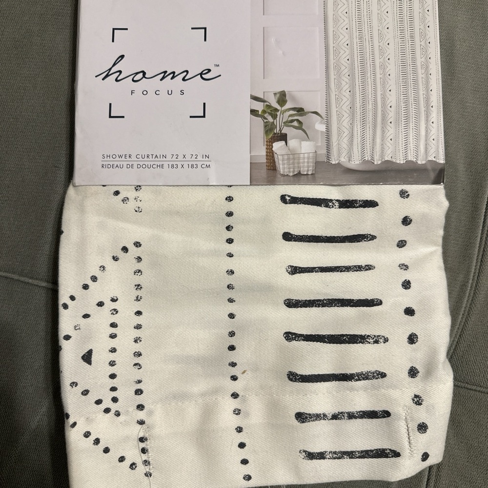 Modern Black and White Shower Curtain